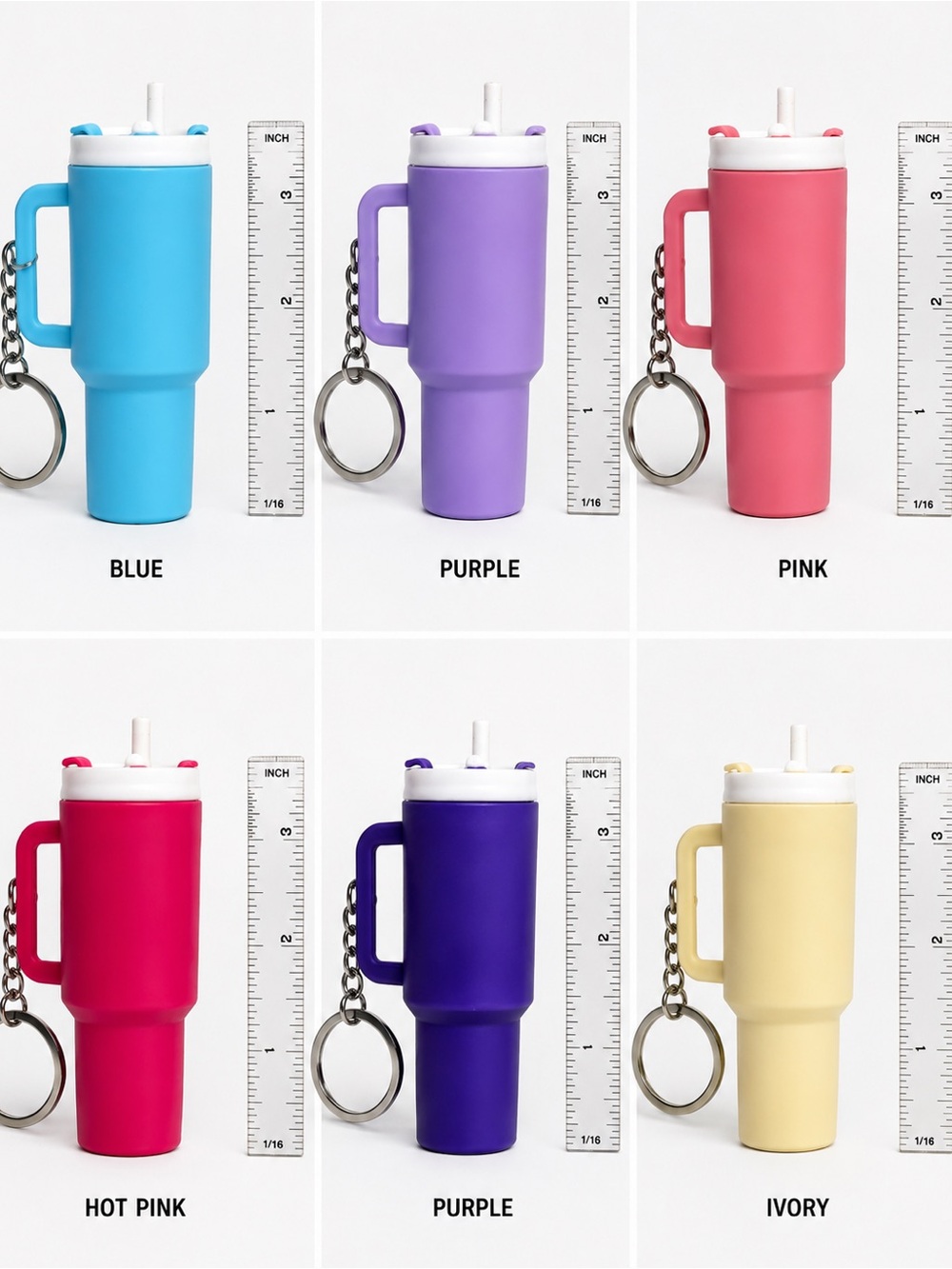 Mini Tumbler Cup Keychain Removable Lid Choose Color